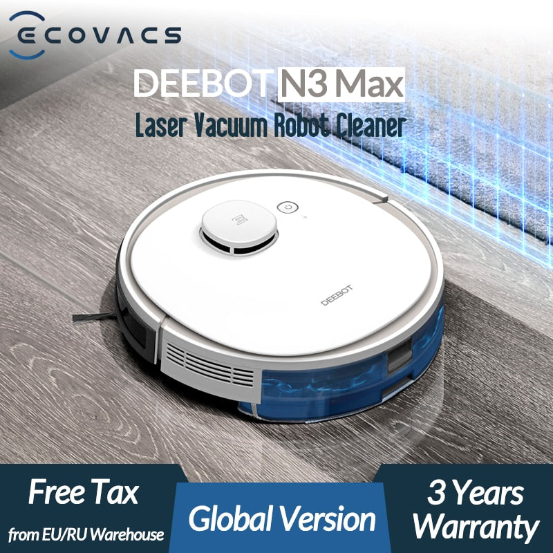 ECOVACS Deebot N3 Max Laser Robot Vacuum Cleaner with Mop Home Cleaning Sweeping Machine Support Alexa Google App Voice Control
