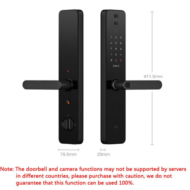 Hot Xiaomi Mi Smart Door Lock Pro HD Camera Doorway Detection Remote Intercom Electronic Doorbell Alarm 7 Ways To Unlock Safety
